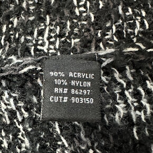 BCBGMAXAZRIA black variegated long sleeve cardigan pockets FLAW NO SIZE maybe 1X - Picture 6 of 8